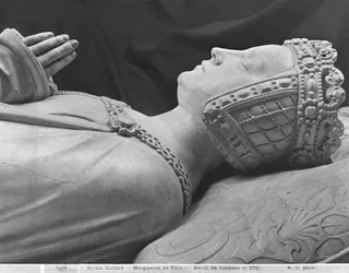 Nantes, Cathédrale Saint-Pierre et Saint-Paul, Tombeau de François II, Duc de Bretagne et Marguerite de Foix, détail de Marguerite de Foix, 1502-07